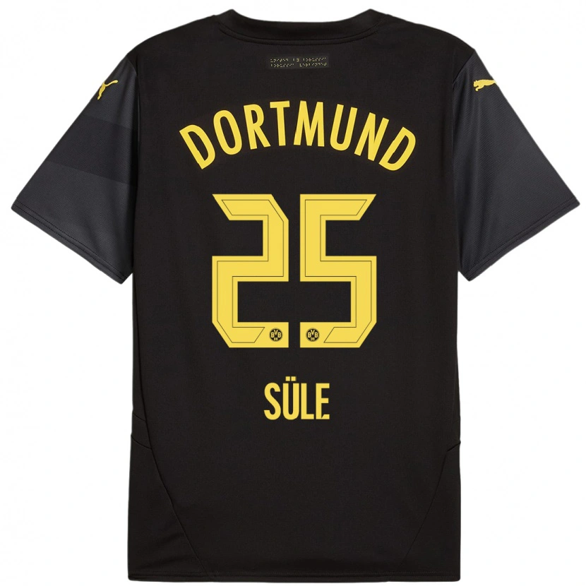 Danxen Niño Camiseta Niklas Süle #25 Negro Amarillo 2ª Equipación 2024/25 La Camisa