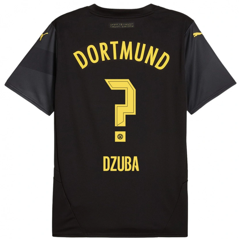 Danxen Niño Camiseta Fabian Dzuba #0 Negro Amarillo 2ª Equipación 2024/25 La Camisa