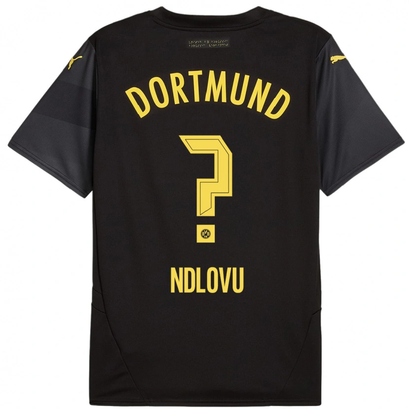 Danxen Niño Camiseta Desmond Ndlovu #0 Negro Amarillo 2ª Equipación 2024/25 La Camisa