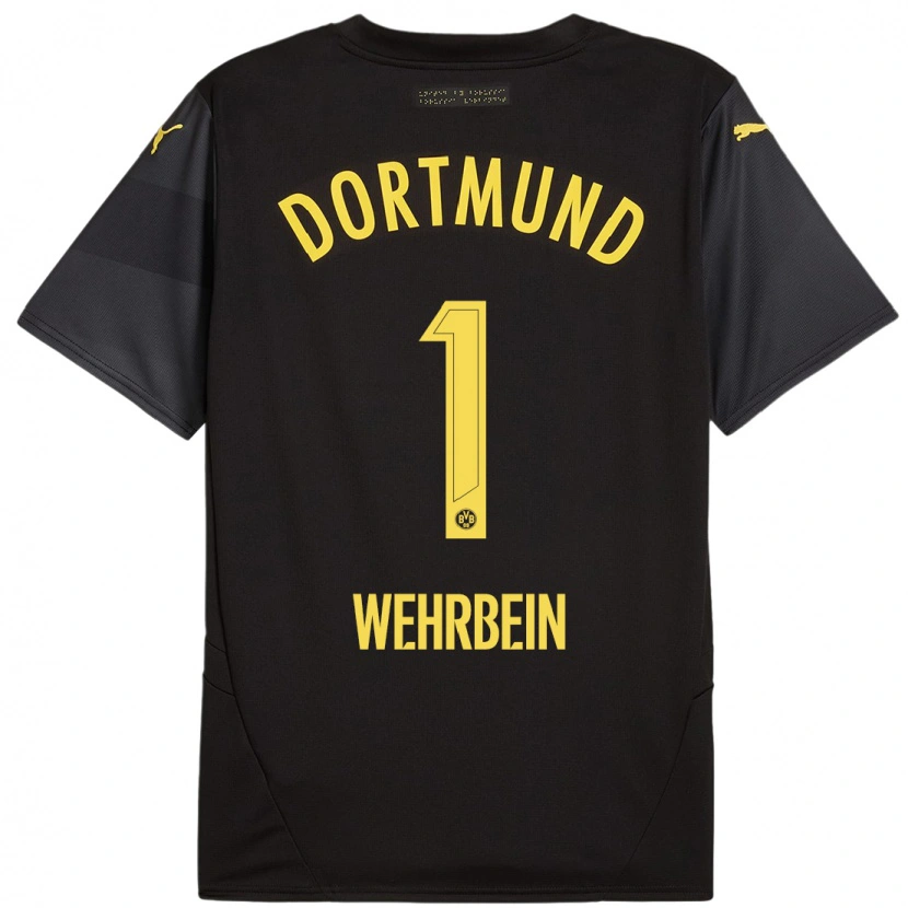 Danxen Niño Camiseta Jan-Mattis Wehrbein #1 Negro Amarillo 2ª Equipación 2024/25 La Camisa