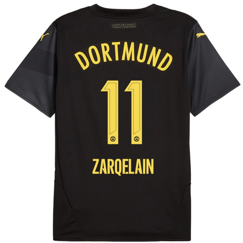 Danxen Niño Camiseta Fadi Zarqelain #11 Negro Amarillo 2ª Equipación 2024/25 La Camisa