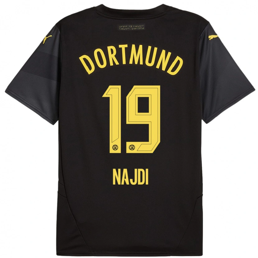 Danxen Niño Camiseta Ahmad Najdi #19 Negro Amarillo 2ª Equipación 2024/25 La Camisa