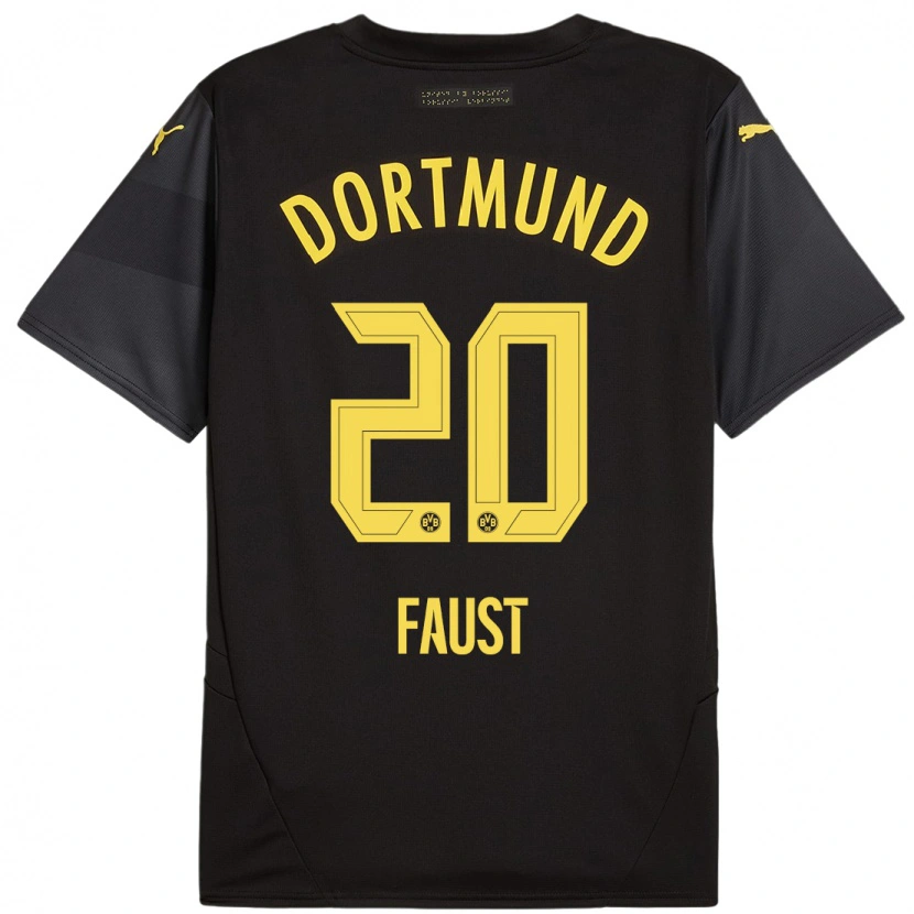 Danxen Niño Camiseta Tom Faust #20 Negro Amarillo 2ª Equipación 2024/25 La Camisa