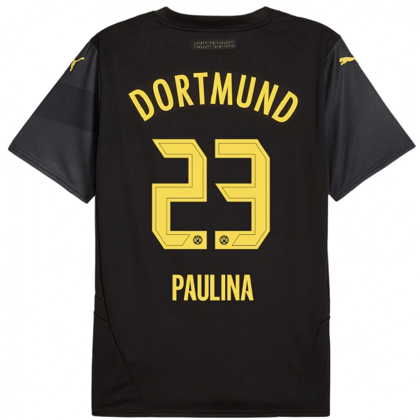 Danxen Niño Camiseta Jordi Paulina #23 Negro Amarillo 2ª Equipación 2024/25 La Camisa