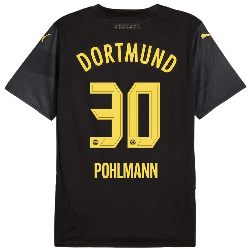 Danxen Niño Camiseta Ole Pohlmann #30 Negro Amarillo 2ª Equipación 2024/25 La Camisa