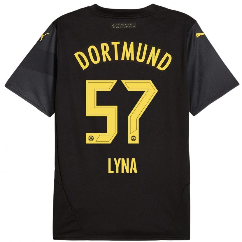 Danxen Niño Camiseta Schwarz Lyna #57 Negro Amarillo 2ª Equipación 2024/25 La Camisa