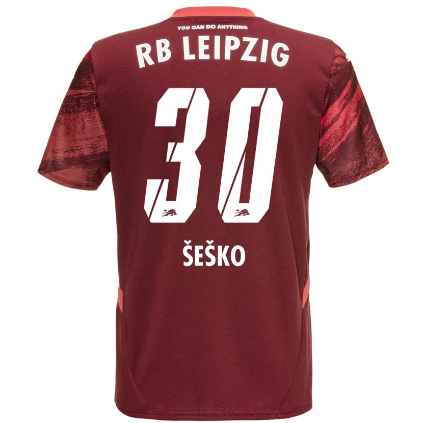 Danxen Niño Camiseta Benjamin Sesko #30 Borgoña 2ª Equipación 2024/25 La Camisa