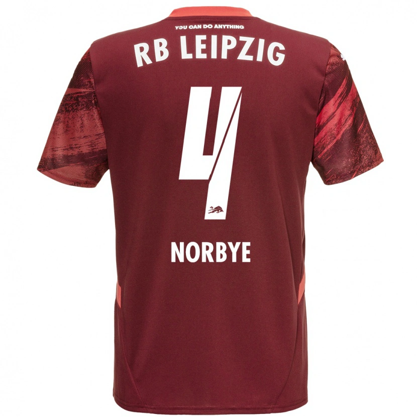 Danxen Niño Camiseta Jonathan Norbye #4 Borgoña 2ª Equipación 2024/25 La Camisa