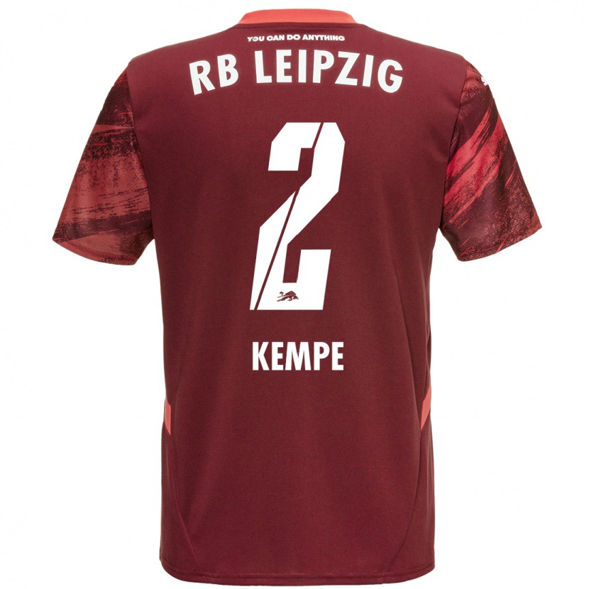 Danxen Niño Camiseta Frederike Kempe #2 Borgoña 2ª Equipación 2024/25 La Camisa