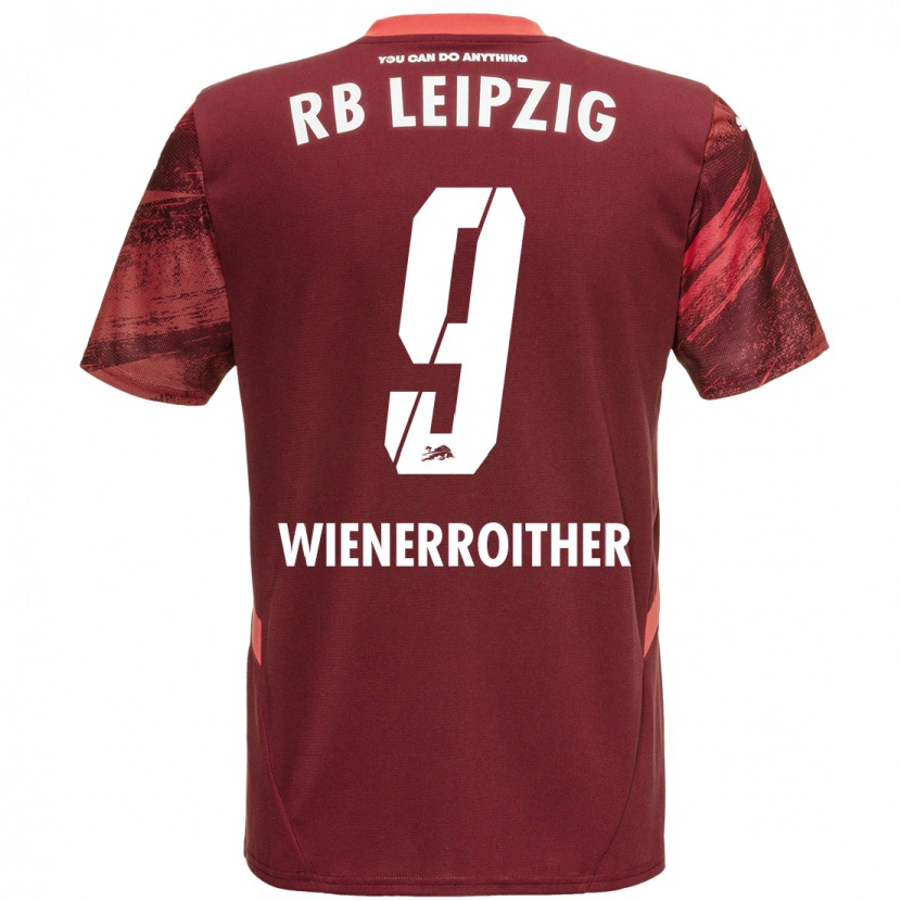 Danxen Niño Camiseta Katja Wienerroither #9 Borgoña 2ª Equipación 2024/25 La Camisa