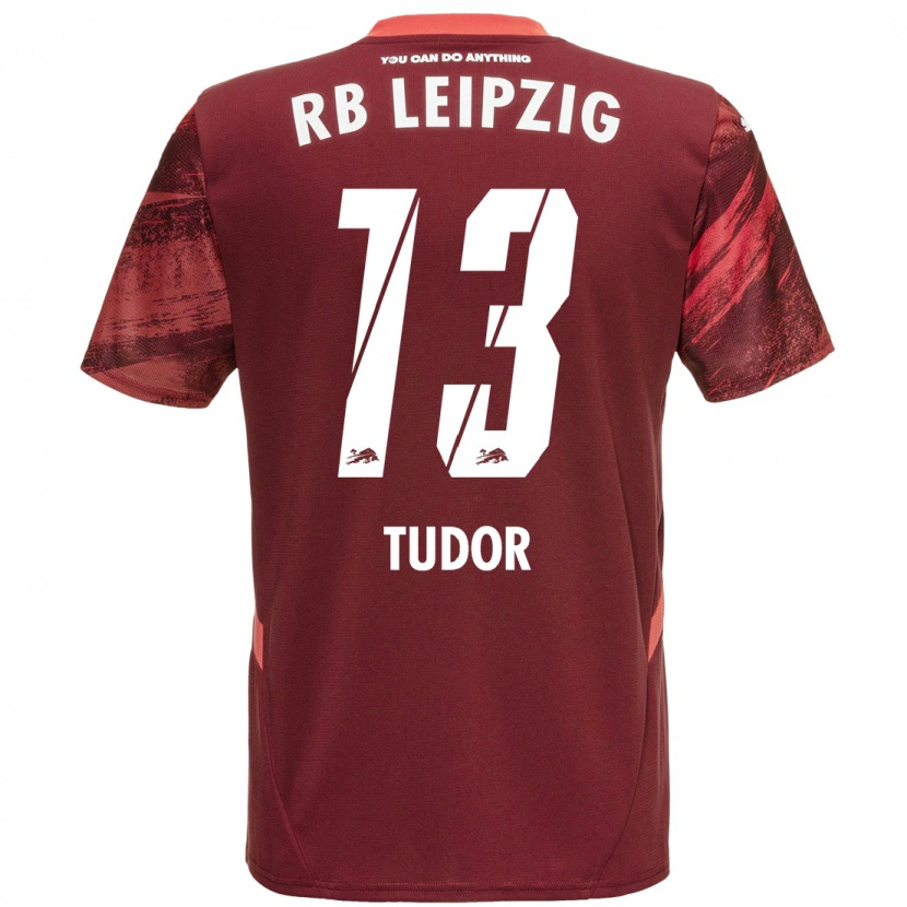 Danxen Niño Camiseta Aaron Tudor #13 Borgoña 2ª Equipación 2024/25 La Camisa