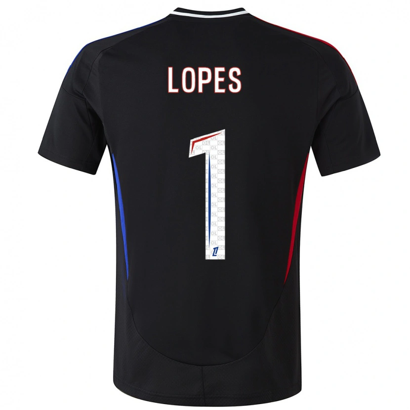 Danxen Niño Camiseta Anthony Lopes #1 Negro 2ª Equipación 2024/25 La Camisa