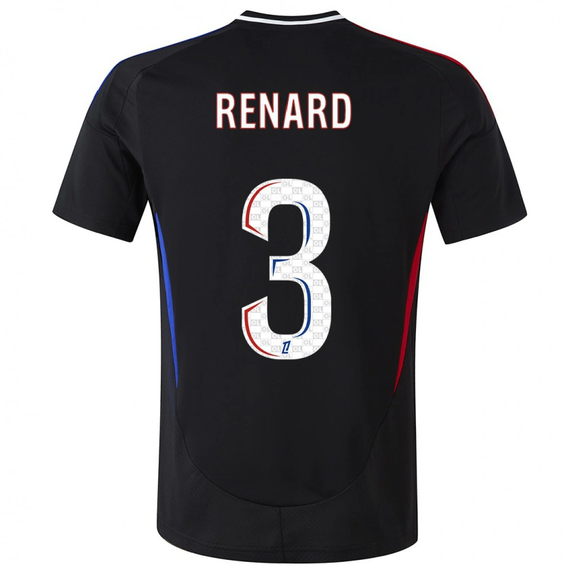 Danxen Niño Camiseta Wendie Renard #3 Negro 2ª Equipación 2024/25 La Camisa