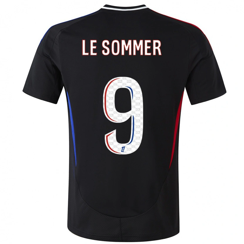 Danxen Niño Camiseta Eugénie Le Sommer #9 Negro 2ª Equipación 2024/25 La Camisa