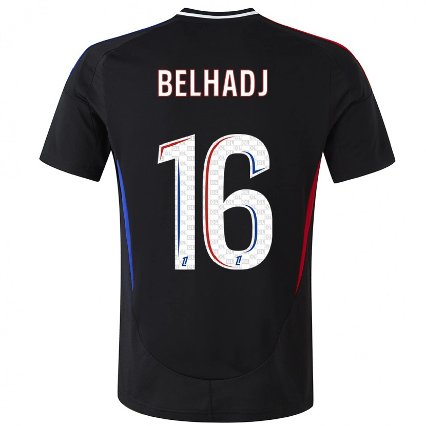 Danxen Niño Camiseta Féerine Belhadj #16 Negro 2ª Equipación 2024/25 La Camisa