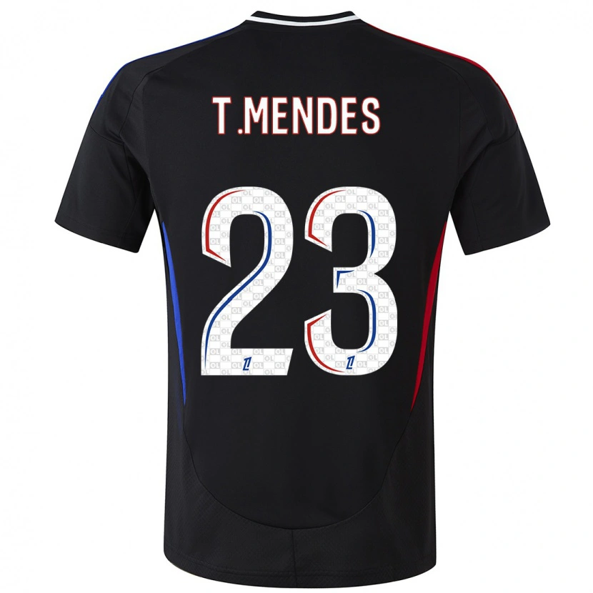 Danxen Niño Camiseta Thiago Mendes #23 Negro 2ª Equipación 2024/25 La Camisa