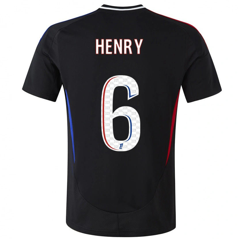 Danxen Niño Camiseta Amandine Henry #6 Negro 2ª Equipación 2024/25 La Camisa