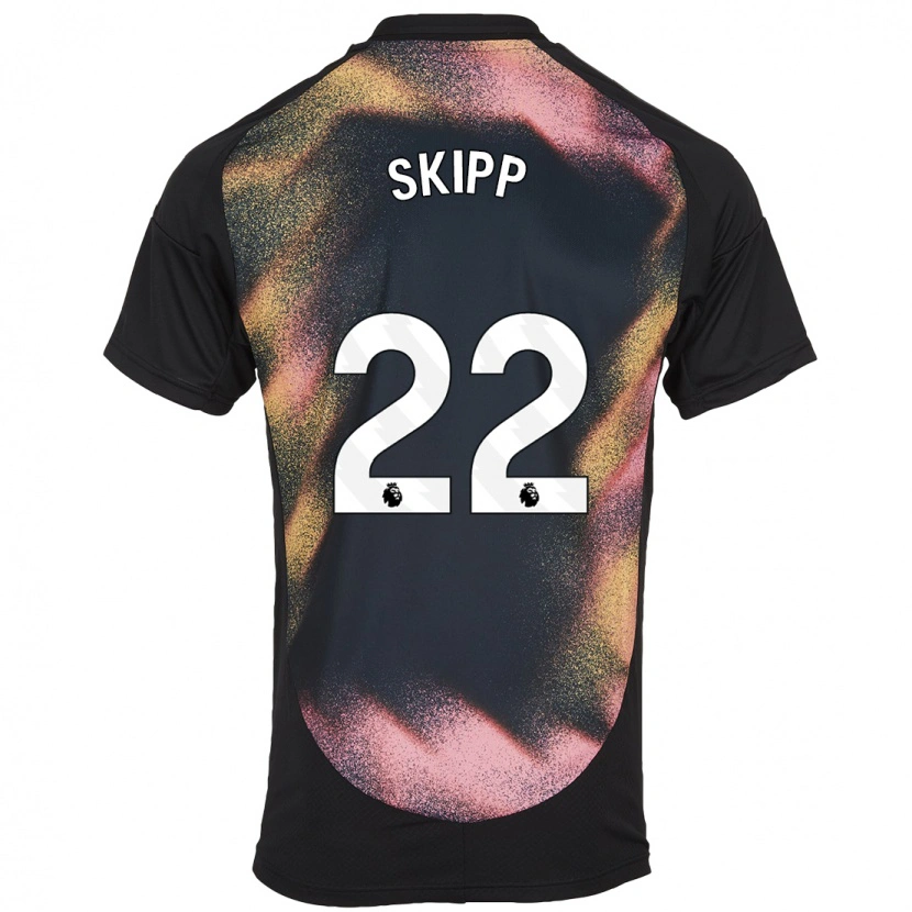 Danxen Niño Camiseta Oliver Skipp #22 Negro Blanco 2ª Equipación 2024/25 La Camisa