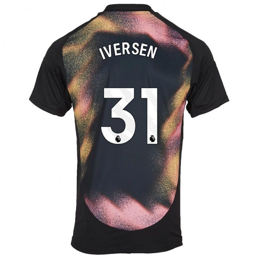 Danxen Niño Camiseta Daniel Iversen #31 Negro Blanco 2ª Equipación 2024/25 La Camisa