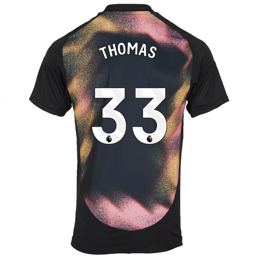 Danxen Niño Camiseta Luke Thomas #33 Negro Blanco 2ª Equipación 2024/25 La Camisa