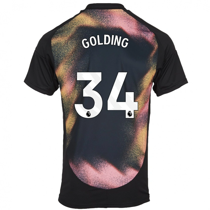 Danxen Niño Camiseta Michael Golding #34 Negro Blanco 2ª Equipación 2024/25 La Camisa