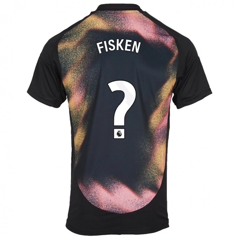 Danxen Niño Camiseta Alfie Fisken #0 Negro Blanco 2ª Equipación 2024/25 La Camisa