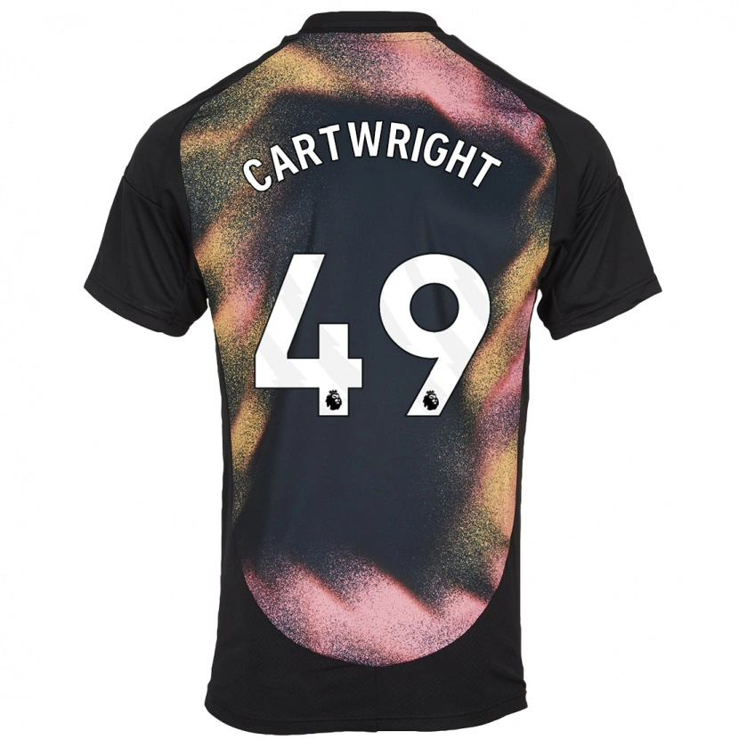 Danxen Niño Camiseta Henry Cartwright #49 Negro Blanco 2ª Equipación 2024/25 La Camisa