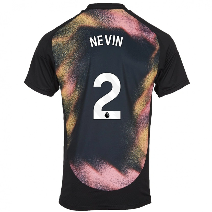 Danxen Niño Camiseta Courtney Nevin #2 Negro Blanco 2ª Equipación 2024/25 La Camisa