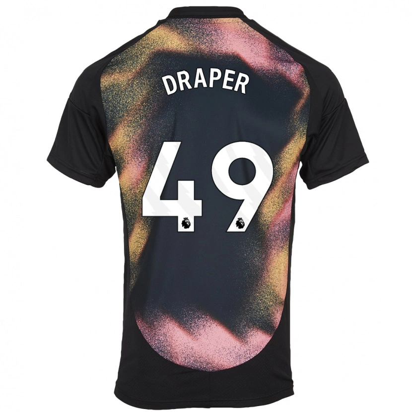 Danxen Niño Camiseta Denny Draper #49 Negro Blanco 2ª Equipación 2024/25 La Camisa