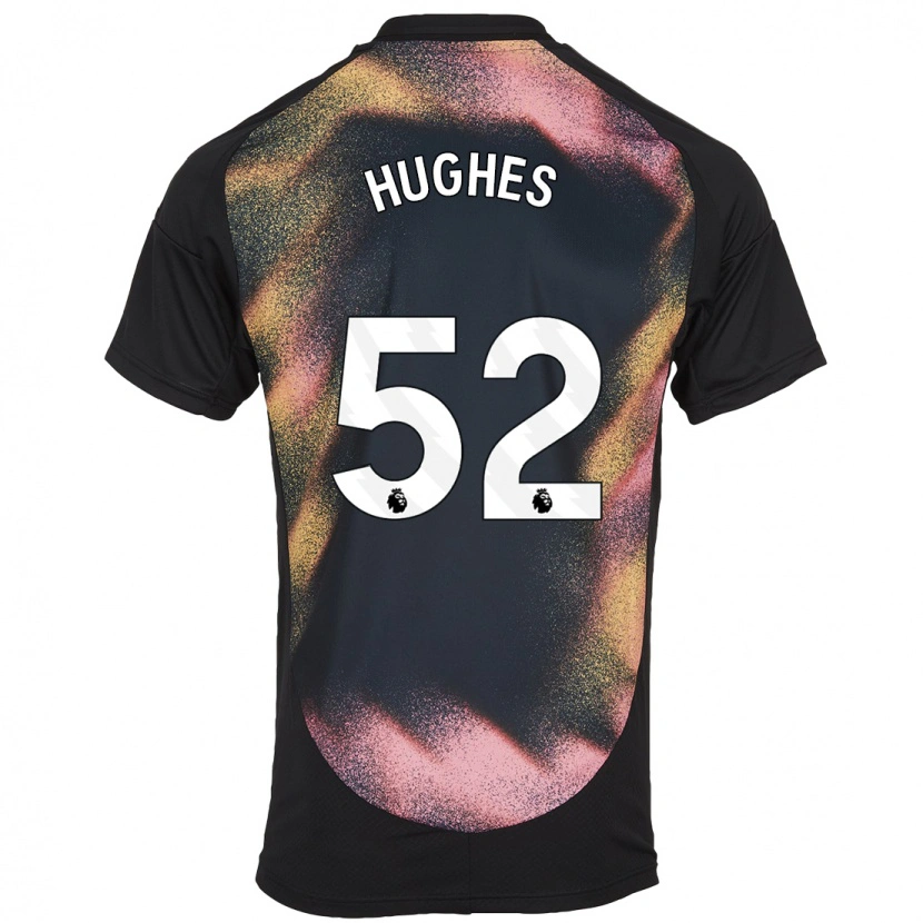 Danxen Niño Camiseta Iestyn Hughes #52 Negro Blanco 2ª Equipación 2024/25 La Camisa