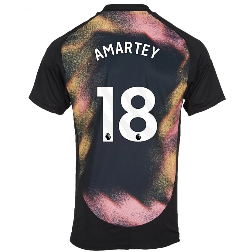 Danxen Niño Camiseta Daniel Amartey #18 Negro Blanco 2ª Equipación 2024/25 La Camisa