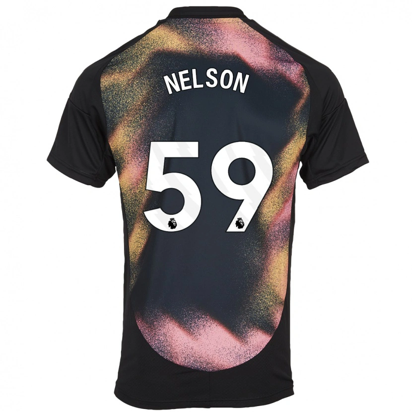 Danxen Niño Camiseta Ronny Nelson #59 Negro Blanco 2ª Equipación 2024/25 La Camisa