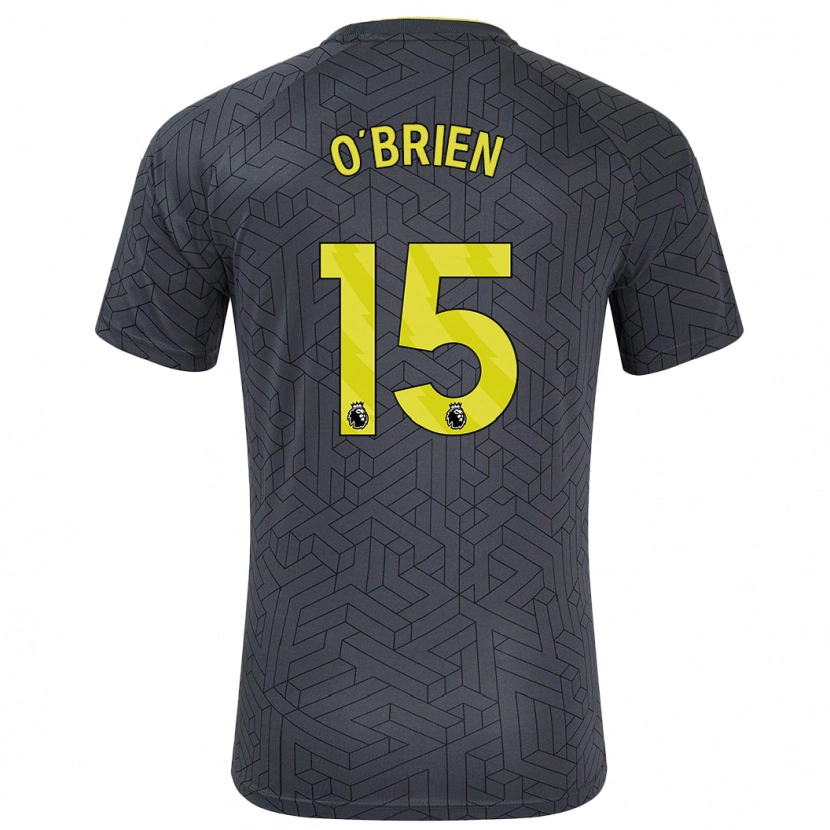 Danxen Niño Camiseta Jake O'brien #15 Negro Amarillo 2ª Equipación 2024/25 La Camisa