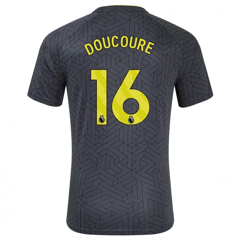 Danxen Niño Camiseta Abdoulaye Doucouré #16 Negro Amarillo 2ª Equipación 2024/25 La Camisa