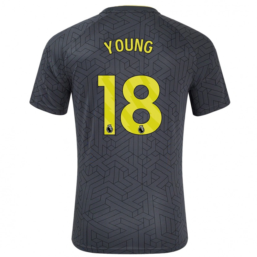 Danxen Niño Camiseta Ashley Young #18 Negro Amarillo 2ª Equipación 2024/25 La Camisa