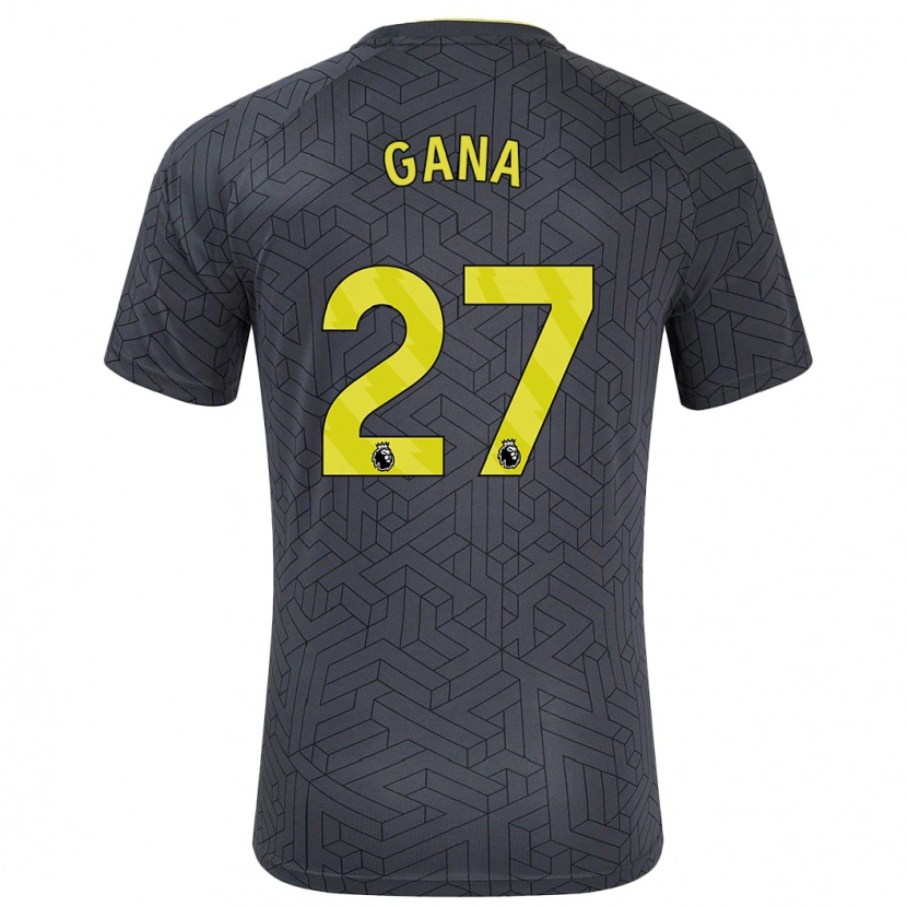 Danxen Niño Camiseta Idrissa Gueye #27 Negro Amarillo 2ª Equipación 2024/25 La Camisa