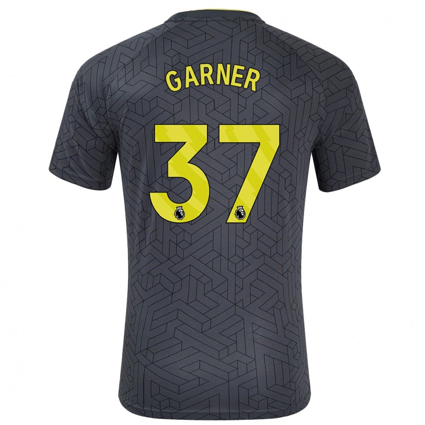 Danxen Niño Camiseta James Garner #37 Negro Amarillo 2ª Equipación 2024/25 La Camisa