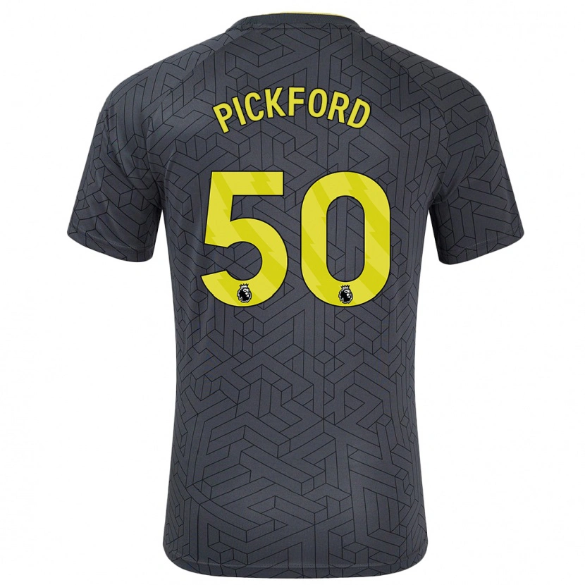 Danxen Niño Camiseta George Pickford #50 Negro Amarillo 2ª Equipación 2024/25 La Camisa