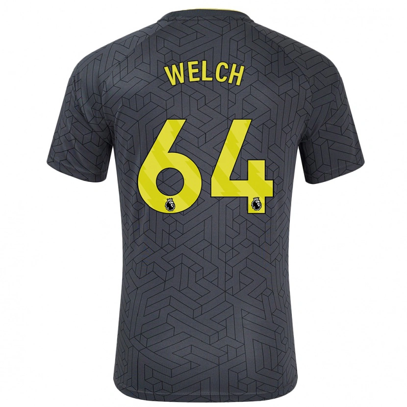 Danxen Niño Camiseta Reece Welch #64 Negro Amarillo 2ª Equipación 2024/25 La Camisa