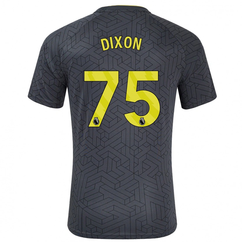 Danxen Niño Camiseta Roman Dixon #75 Negro Amarillo 2ª Equipación 2024/25 La Camisa