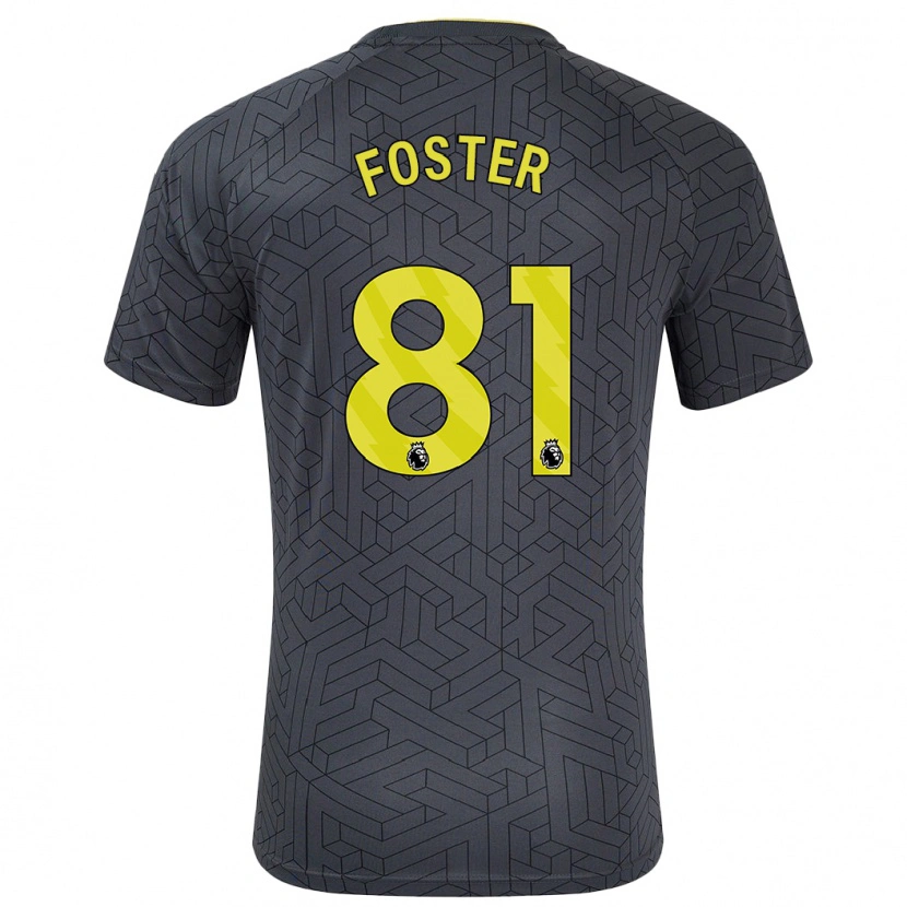 Danxen Niño Camiseta Harvey Foster #81 Negro Amarillo 2ª Equipación 2024/25 La Camisa