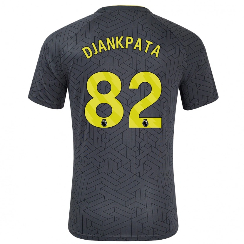 Danxen Niño Camiseta Halid Djankpata #82 Negro Amarillo 2ª Equipación 2024/25 La Camisa