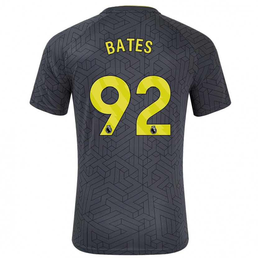 Danxen Niño Camiseta Callum Bates #92 Negro Amarillo 2ª Equipación 2024/25 La Camisa