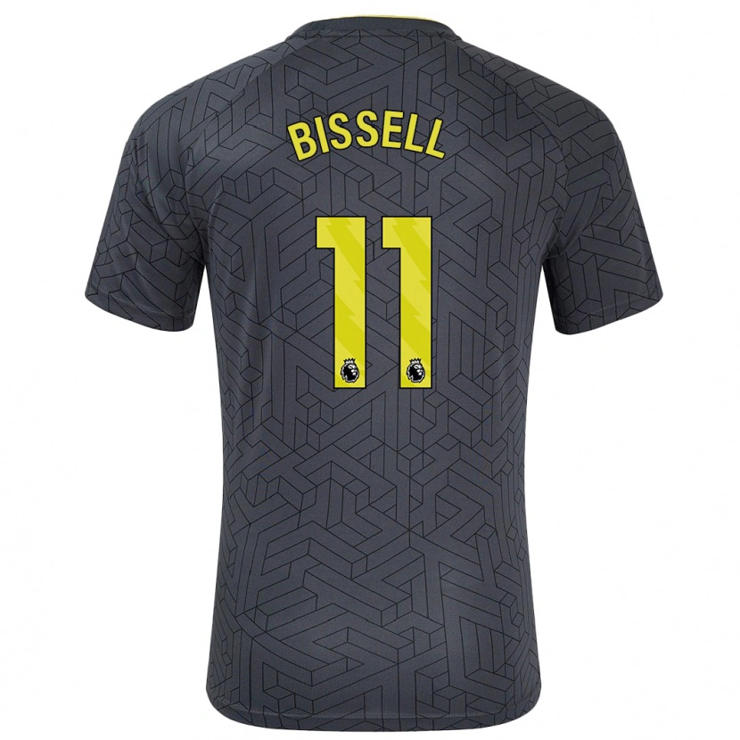 Danxen Niño Camiseta Emma Bissell #11 Negro Amarillo 2ª Equipación 2024/25 La Camisa