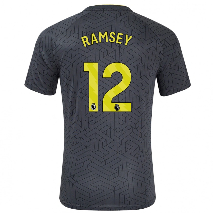 Danxen Niño Camiseta Emily Ramsey #12 Negro Amarillo 2ª Equipación 2024/25 La Camisa