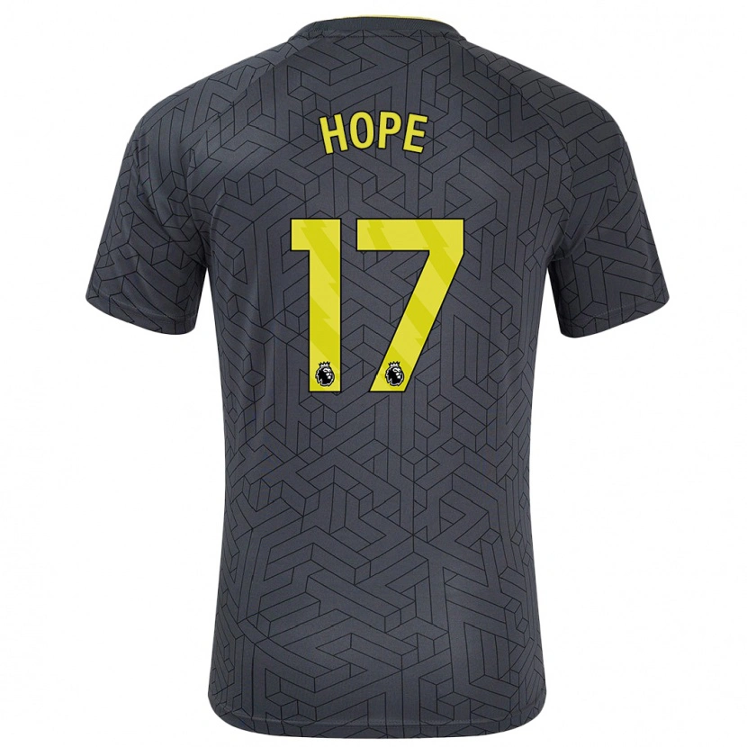 Danxen Niño Camiseta Lucy Hope #17 Negro Amarillo 2ª Equipación 2024/25 La Camisa