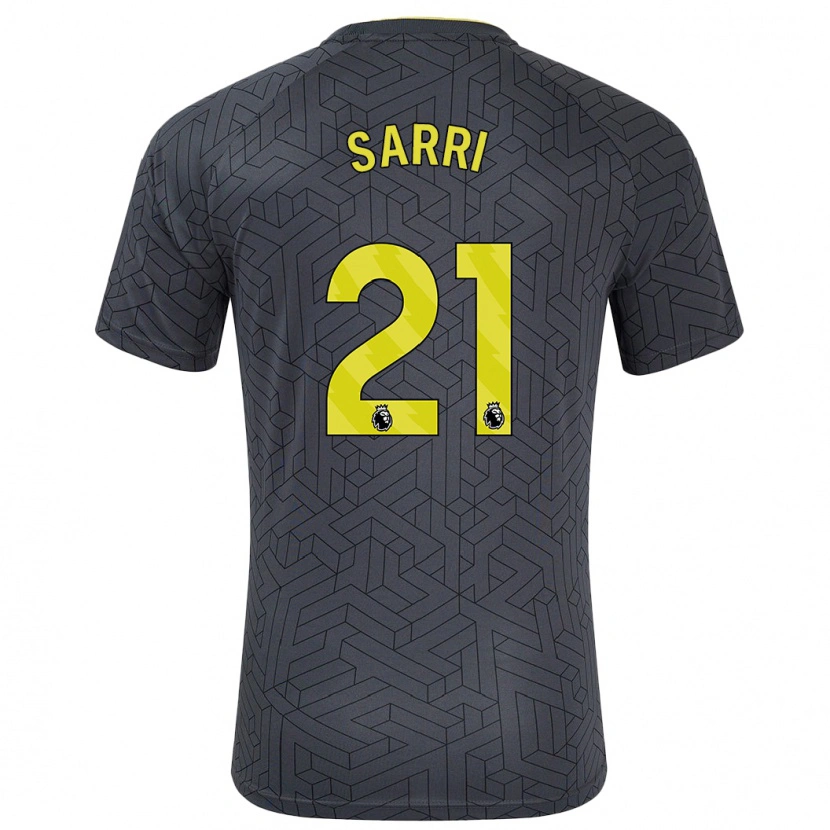 Danxen Niño Camiseta Veatriki Sarri #21 Negro Amarillo 2ª Equipación 2024/25 La Camisa