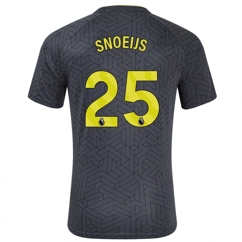 Danxen Niño Camiseta Katja Snoeijs #25 Negro Amarillo 2ª Equipación 2024/25 La Camisa