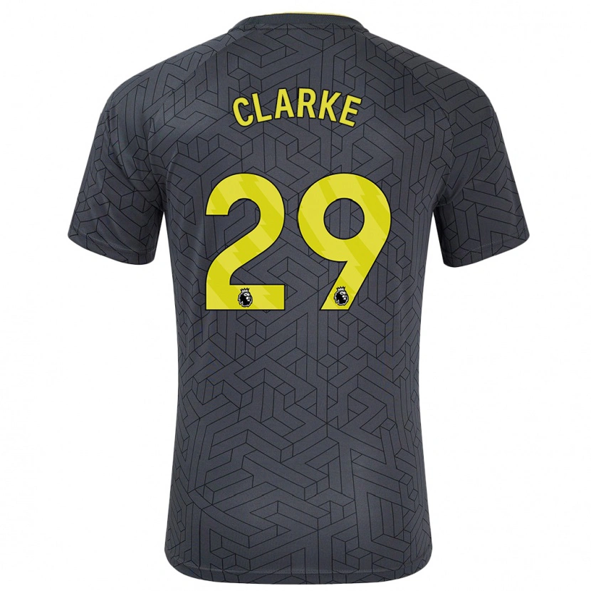 Danxen Niño Camiseta Abbey Clarke #29 Negro Amarillo 2ª Equipación 2024/25 La Camisa