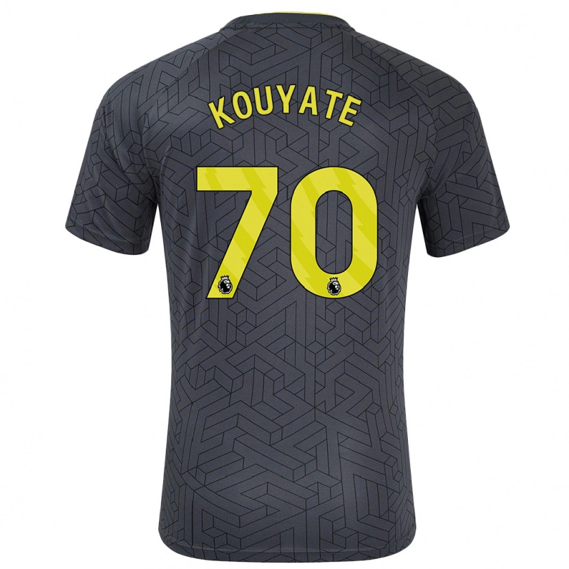 Danxen Niño Camiseta Katia Kouyate #70 Negro Amarillo 2ª Equipación 2024/25 La Camisa